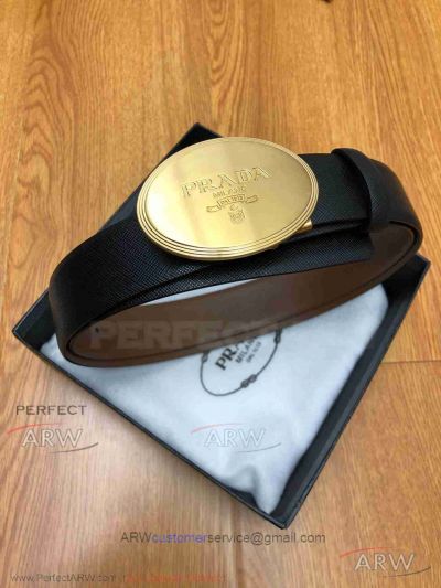 AAA Reversible Prada Leather Belt - Yellow Gold Buckle